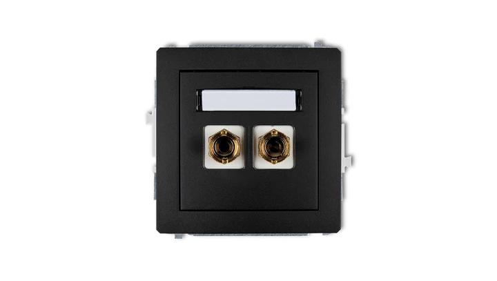 DECO Gniazdo głośnikowe pojedyncze (typu banan - czerwony i czarny, pozłacany, 4 mm2, do lutowania) czarny mat 12DGG-3