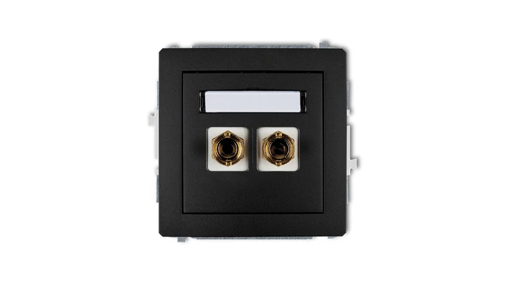 DECO Gniazdo głośnikowe pojedyncze (typu banan - czerwony i czarny, pozłacany, 4 mm2, skręcany) czarny mat 12DGG-4