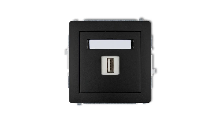 DECO Gniazdo pojedyncze USB-AA czarny mat 12DGUSB-1