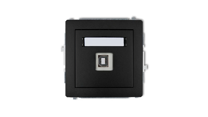 DECO Gniazdo pojedyncze USB-AB czarny mat 12DGUSB-3
