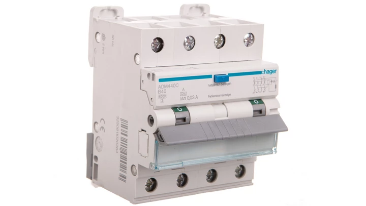 Wyłącznik różnicowo-nadprądowy RCBO 4P B40A 0,03A Typ A 6kA RCBO ADM440C