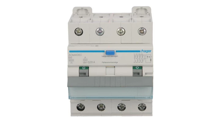 Wyłącznik różnicowo-nadprądowy RCBO 4P B6A 0,03A Typ A 6kA RCBO ADM406C
