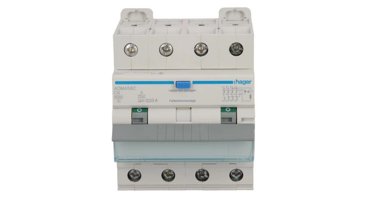 Wyłącznik różnicowo-nadprądowy RCBO 4P C6A 0,03A Typ A 6kA RCBO ADM456C