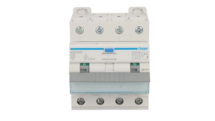 Wyłącznik różnicowo-nadprądowy RCBO 4P C32A 0,03A Typ A 6kA RCBO ADM482C
