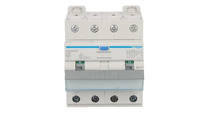 Wyłącznik różnicowo-nadprądowy RCBO 4P C40A 0,03A Typ A 6kA RCBO ADM490C