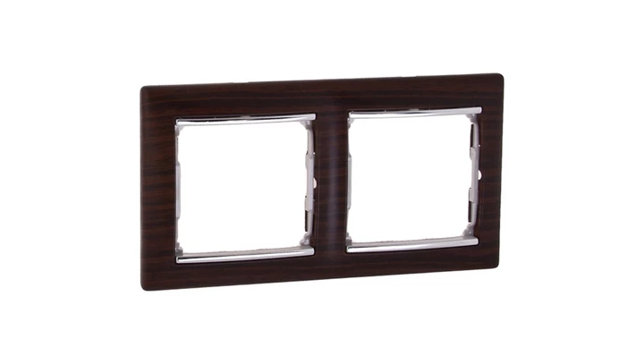 VALENA Ramka podwójna pozioma wenge/srebro 770372