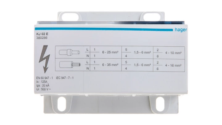 Blok rozdzielczy 4-biegunowy 100A KJ02E