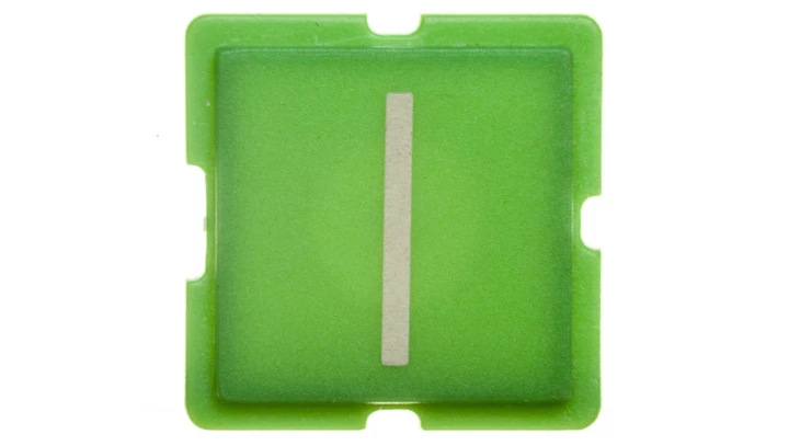 Wkładka przycisku 16mm płaska zielona z symbolem I kwadrat 11TQ25 091562