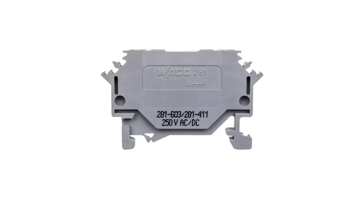 Złączka szynowa 2-przewodowa 4mm2 z diodą 1N4007 szara 281-603/281-411 /100szt./