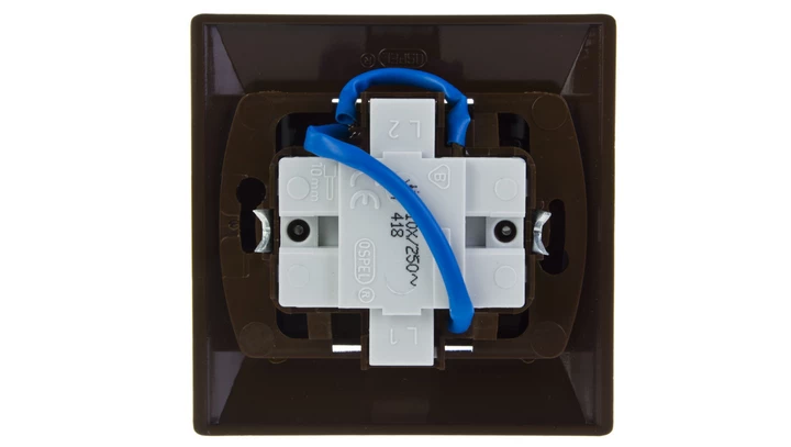 AKCENT Łącznik schodowy + pojedynczy z podświetleniem brązowy ŁP-9AS/24