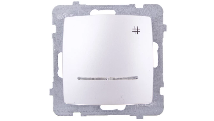 KARO Łącznik krzyżowy z podświetleniem srebrny perłowy ŁP-4SS/m/43