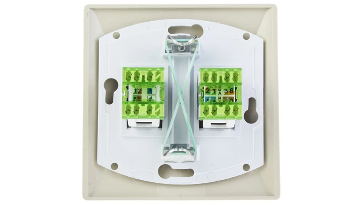 AKCENT Gniazdo teleinformatyczne RJ45 + RJ11 beżowe GPKT-A/K/01