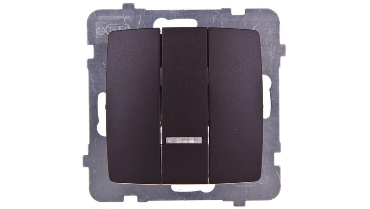 KARO Łącznik potrójny z podświetleniem czekoladowy metalik ŁP-13SS/m/40