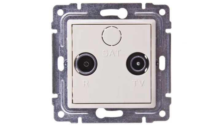 VENA Gniazdo antenowe RTV przelotowe 8dB krem 510374