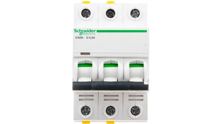 Wyłącznik nadprądowy 3P D 0,5A 6kA AC iC60N-D0,5-3 A9F05370