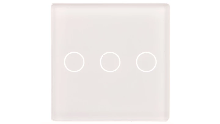 TouchMe Mały panel szklany, łącznik potrójny, biały TM532W