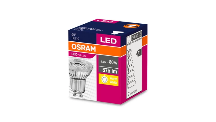 Żarówka LED VALUE PAR16 80 GU10 6,9W 575lm 3000K 830 60st. 3 LATA GWARANCJI 4058075096769