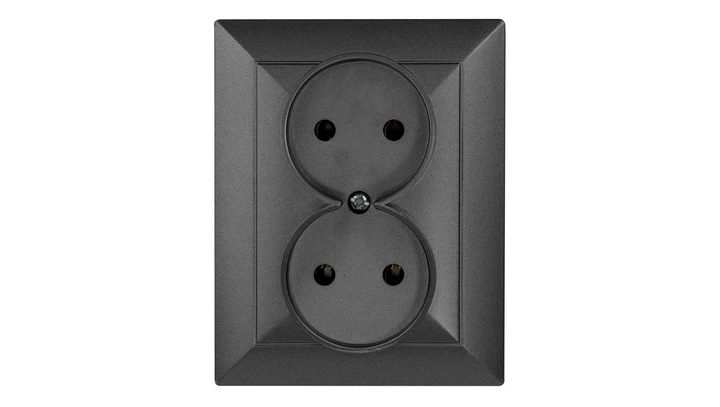 OPAL Gniazdo podwójne b/u grafit GPt-5 Op