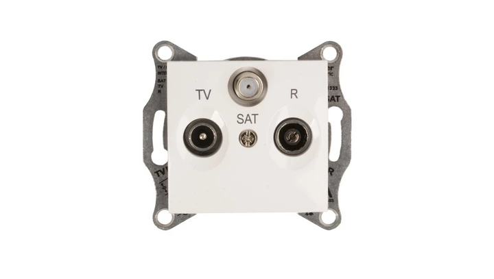 Sedna Gniazdo antenowe RD/TV/SAT przelotowe 8dB białe SDN3501221