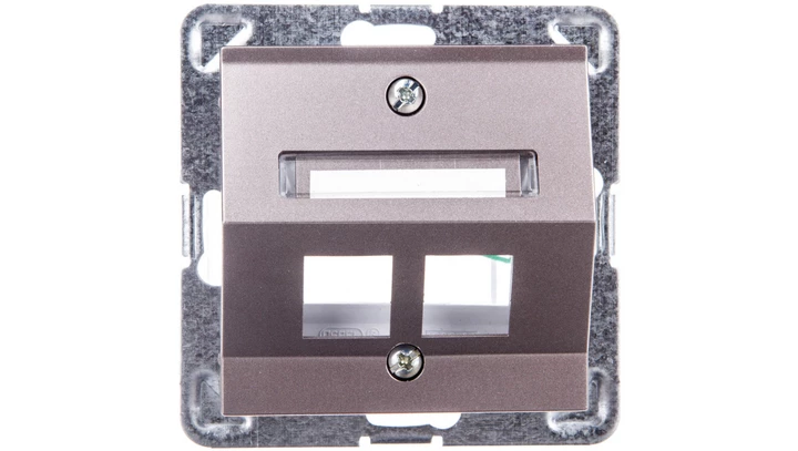 IMPRESJA Obudowa gniazda komputerowego podwójnego skośna tytan GPK-2YS/p/23