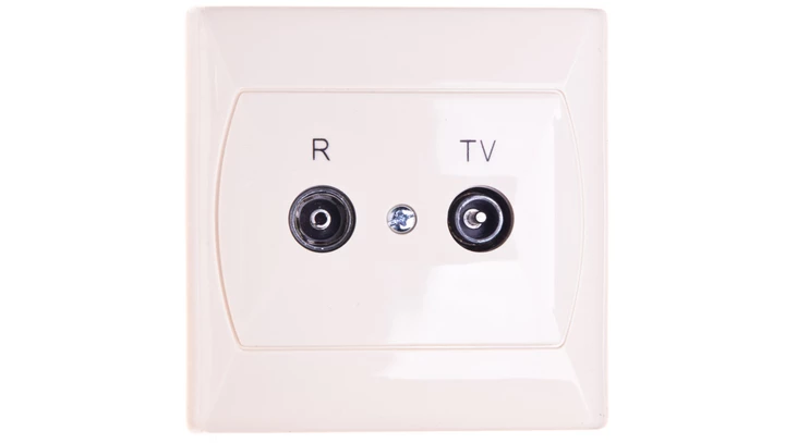 AKCENT Gniazdo antenowe RTV przelotowe 16dB beżowe GPA-16AP/01