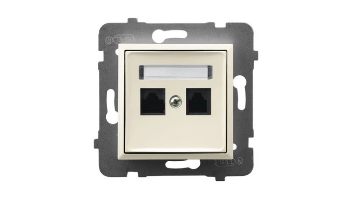 ARIA Gniazdo komputerowe podwójne, kat. 5e MMC ecru GPK-2U/K/m/27