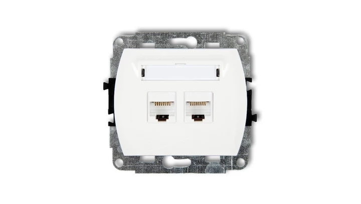 TREND Gniazda komputerowe podwójne 2xRJ45, kat. 6, ekranowane, 8-stykowy biały GK-6