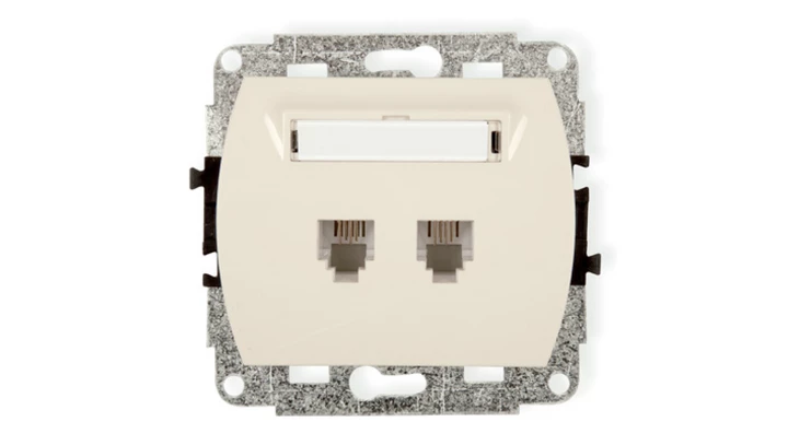 TREND Gniazda telefoniczne podwójne 2xRJ11, 4-stykowy beżowy 1GT-2