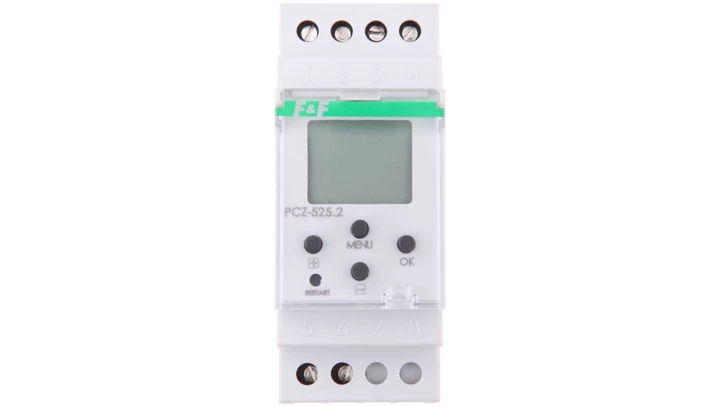 Zegar sterujący cyfrowy 16A astronomiczny jednokanałowy z programowalną przerwą nocną 24-264V AC/DC PCZ-525.2