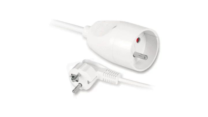 Przedłużacz ogrodowy 1-gniazdo z/u 16A 3m /H05VV-F 3x1,5/ biały PS-170