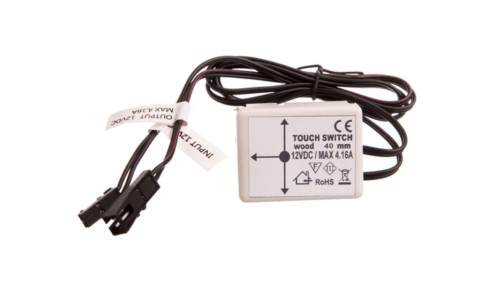 Włącznik podblatowy, do materiału o grubości do 40mm, 12V, moc maks. 50W, przewód 150mm