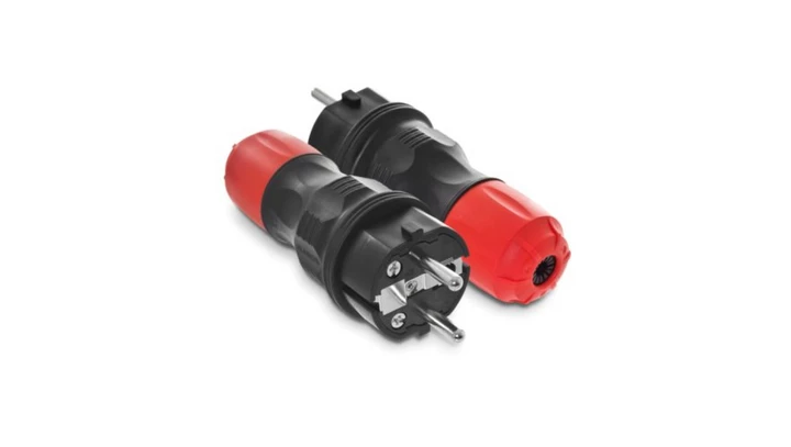 Wtyczka prosta 16A 2P+Z 250V IP54 czarny/czerwony WT-54 W-97977