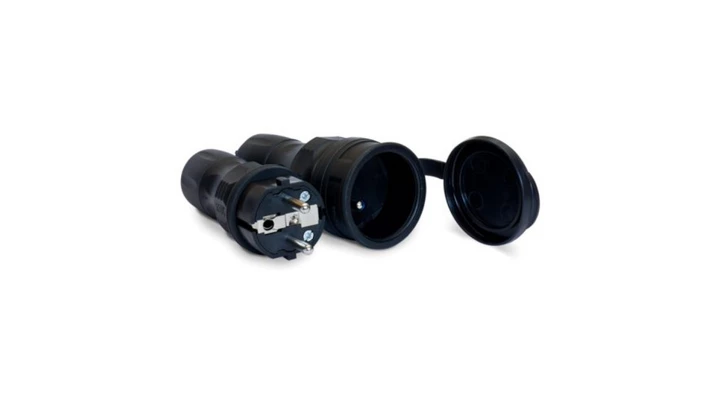 Zestaw EXTREM wtyczka + gniazdo 16A 2P+Z 250V IP54 czarny ZWG-54