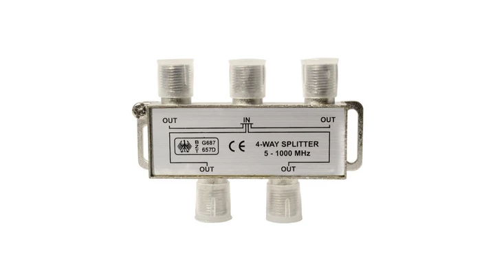 Rozdzielacz sygnału TV splitter 1x F / 4x F UR08