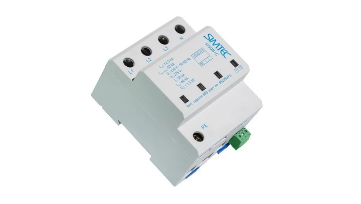 Ogranicznik przepięć Iskiernikowo-warystorowy 4P 50kA 230V SIMTEC SI50 B+C Typ T1+T2 szary 85205003