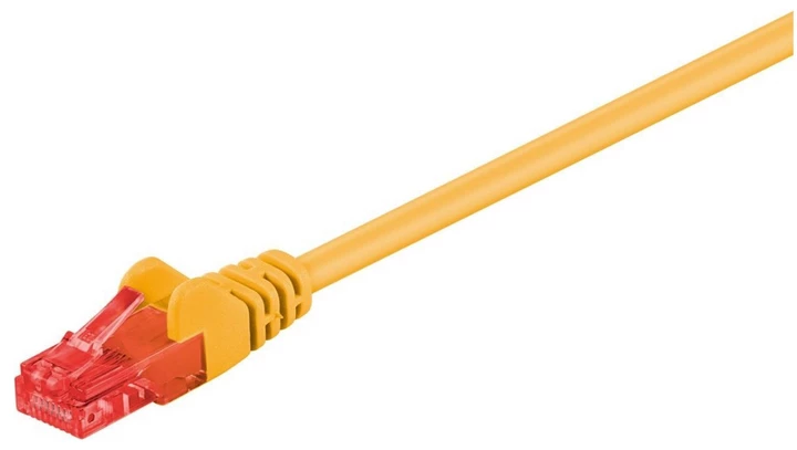 Kabel krosowy patchcord U/UTP kat.6 CCA żółty 1,5m 95590