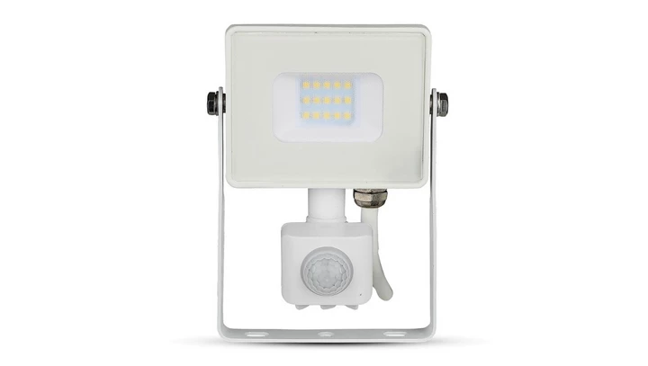 Projektor LED 10W 800lm 4000K Dioda SAMSUNG z czujnikiem ruchu PIR Biały IP65 434