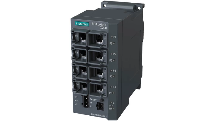 Switch przemysłowy zarządzalny SCALANCE X208 8x10/100 Mbit/s RJ45 6GK5208-0BA10-2AA3