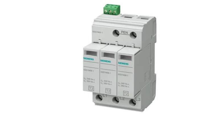 Ogranicznik przepięć Typ T2 3P Uc 350V 20kA TN-C ze stykami sygn. SENTRON 5SD7463-1