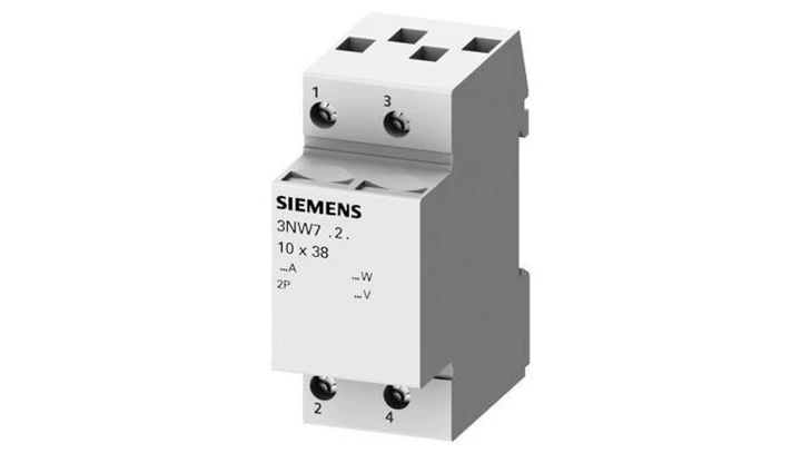 Podstawa bezpiecznikowa do wkł. cylindrycznych 10x38mm 32A 2P 3NW7023