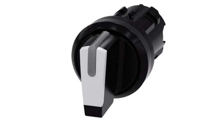 SIRIUS ACT, PRZEŁĄCZNIK Z MOŻLIWOŚCIĄ PODŚW., 22MM, OKRĄGŁY, TWORZYWO, CZARNY/BIAŁY, KR. PIÓRO, 3 POZ. I OII 3SU1002-2BN60-0AA0