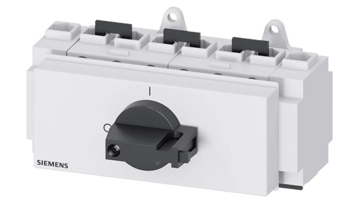 Rozłącznik główny DC 2P 32A DC21A przy 800V montaż modułowy pokrętło czarne piórkowe 3LD2230-8VQ11-0AF6