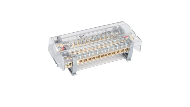 Blok dystrybucyjno-rozdzielczy MOBLOCK 4P 160A-14, 1 x 50 mm2 + 4 x 35 mm2 + 9 x 16 mm2 TS35 MAB4161A18