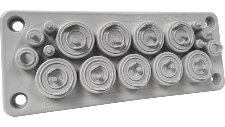 Przepust wielootworowy RMC17 IP65 RAL 7035 kolor szary UL94 V-0 MBA1N17X11