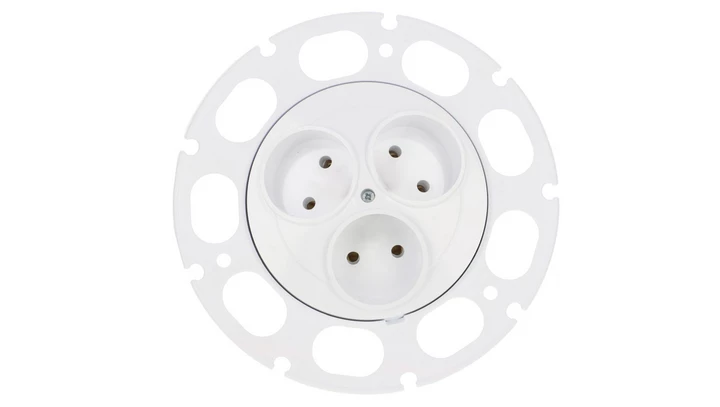 Gniazdo p/t trzykrotne b/u z nawijakiem PT-35 AS