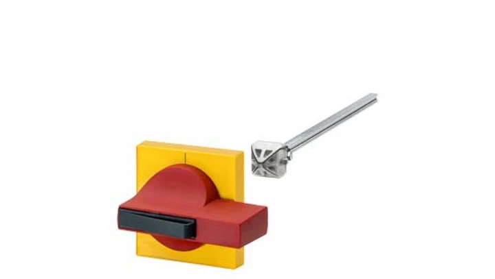 Napęd drzwiowy czerwono-żółty do rozłączników 3KL52, 3KM52, 3KL53, 3KM53, 3KA z wałkiem 8x8 mm 8UC7222-3BB20