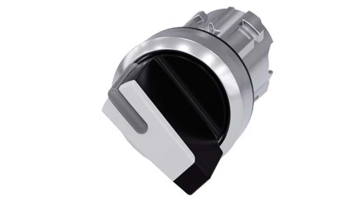 Napęd przełącznika 2 położeniowy O-I 22mm biały z podświetleniem z samopowrotem metalowy matowy Sirius 3SU1052-2BC60-0AA0