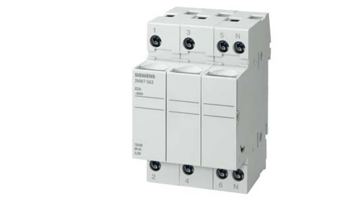 Podstawa bezpiecznikowa do wkł. cylindrycznych 8x32mm 20A 3P 3NW7333