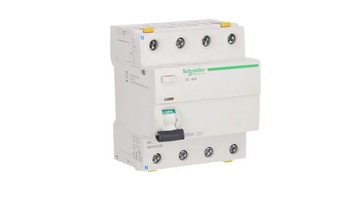 Wyłącznik różnicowo-prądowy iID 4P 63A 100mA typ AC A9Z12463