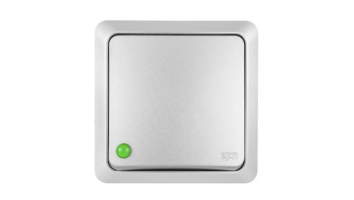 BERG Łącznik jednobiegunowy n/t 10AX IP20 srebrny 3710-06